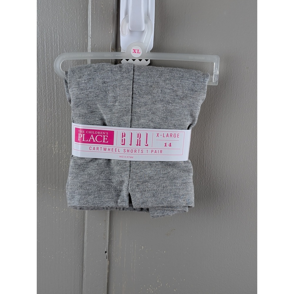 The Childrens Place Girls Heather Gray Cartwheel Shorts XL 14 Jersey Knit New
